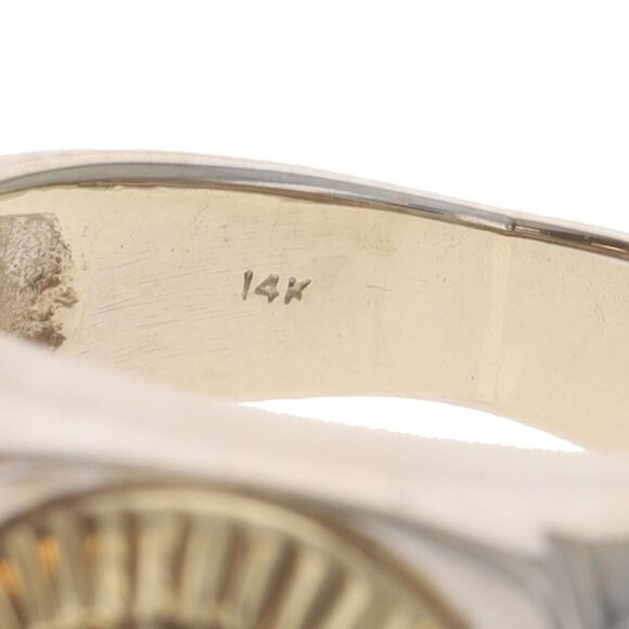 White Gold Diamond Men's Ring - 14k Round Brilliant .50ctw Cluster - Picture 6 of 6